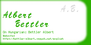 albert bettler business card